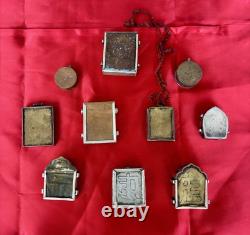10 Lot Exquisite Tibetan Vintage Old Buddhist Gau Boxes Silver & Other Metals