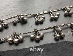 10 Pairs Lot Ankle bells Belly dance jewelry Vintage Silver Plated Tribal Anklet