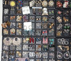 192 Vintage & Modern Earrings Clips, Pierced, Screwbacks 1/3 of them Signed