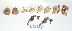 192 Vintage & Modern Earrings Clips, Pierced, Screwbacks 1/3 of them Signed