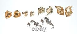 192 Vintage & Modern Earrings Clips, Pierced, Screwbacks 1/3 of them Signed