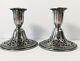 1930s Silver 945 Candlestick Pair Forbes Reticulated Pierced Filigree