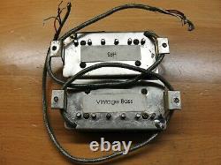 1989 Paul Reed Smith HFS and Vintage Bass Pickups Set Pair Silver Baseplates