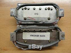 1990 Paul Reed Smith HFS and Vintage Bass Pickups Set Pair Silver Baseplates