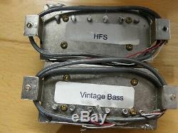 1990 Paul Reed Smith HFS and Vintage Bass Pickups Silver Baseplates Set Pair EXC