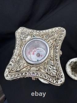 19th Century Sheffield Plate Silver Corinthian Candle Holders Pair (2) Weighted
