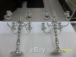 1 PAIR Vintage no name Sterling Weighted Candelabra Rare 5 Candle Stick Holder