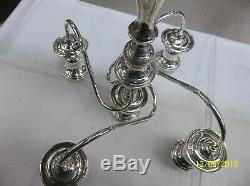 1 PAIR Vintage no name Sterling Weighted Candelabra Rare 5 Candle Stick Holder