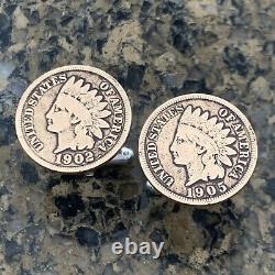 20 Pairs Wholesale Lot Antique Vintage Indian Head Penny Cent Coin Cufflinks USA