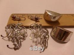 23 Lot Pairs Of Earrings Vintage Sterling Silver Alpaca More