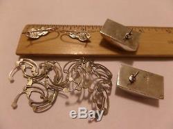 23 Lot Pairs Of Earrings Vintage Sterling Silver Alpaca More