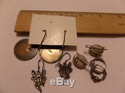 23 Lot Pairs Of Earrings Vintage Sterling Silver Alpaca More