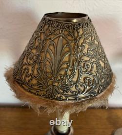 2 Antique Sterling Silver Spring Loaded Candle Holder With Pink Filigree Shades