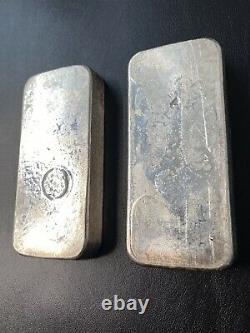 2 Consecutive Rare Vintage Kilo Silver Bar Johnson Matthey JM 999 Canada Pair #D