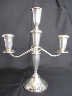 2 Crown Sterling Silver 4 pcs. Convertible Candelabras Hold 3 Candles Ea. 11