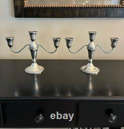 2 Duchin Creation Sterling Weighted & Marked 3-Candle Candelabras (Vintage)