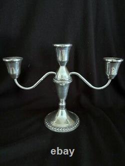 2 Duchin Creation Sterling Weighted & Marked 3-Candle Candelabras (Vintage)