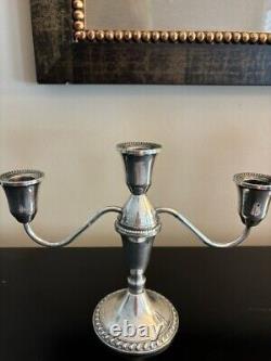 2 Duchin Creation Sterling Weighted & Marked 3-Candle Candelabras (Vintage)