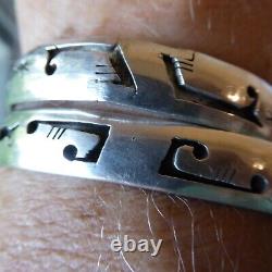 2 VTG Sterling Silver Overlay Style Stamped Cuff Bracelets Total 47.7 Gr Signed