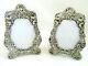2 Vintage 4.75 Ornate Floral Gorham Silver Picture Frame Repousse Easel Pair