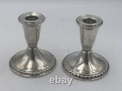 2 Vintage Duchin Creation Sterling Silver 925 Candlesticks Weighted Pair- T