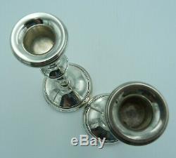 2 Vintage Medium Sized Solid Silver Candlesticks (Two, Pair) 19cms 458g