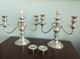 2 Vintage Silver Plate Sheffield Candelabras 3 Nozzle Candle Stick Holders Dsva