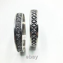 2 Vintage Sterling Silver Bangle Bracelets, Handmade Sterling OCHS Jewelry