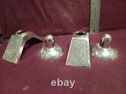 2pc Vintage PAKISTAN PAK 96 SILVER CANDLE STICKS 4 3/4 X 3 202 g no monogram