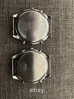 2x Vintage Seiko 7T32-7C60 and 7C69 PANDA Chronograph Watches (PAIR)
