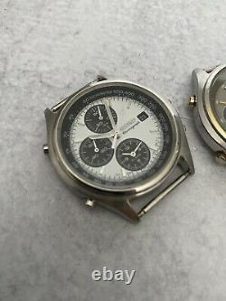 2x Vintage Seiko 7T32-7C60 and 7C69 PANDA Chronograph Watches (PAIR)