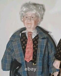 3 Ft Goldenvale Collection Porcelain Dolls Old Couple Rebbeca and Tony Vintage