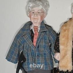 3 Ft Goldenvale Collection Porcelain Dolls Old Couple Rebbeca and Tony Vintage