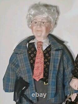 3 Ft Goldenvale Collection Porcelain Dolls Old Couple Rebbeca and Tony Vintage