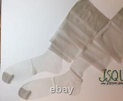 4 Pair Silver Sparkle 12 X 42 1/2 Opera Length Tall Long Rt Vtg Nylon Stockings