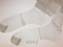 4 Pair Silver Sparkle 12 X 42 1/2 Opera Length Tall Long Rt Vtg Nylon Stockings