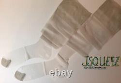 4 Pair Silver Sparkle 12 X 42 1/2 Opera Length Tall Long Rt Vtg Nylon Stockings