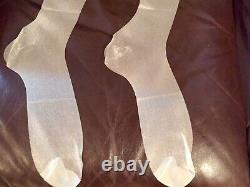 4 Pair Silver Sparkle 12 X 42 1/2 Opera Length Tall Long Rt Vtg Nylon Stockings