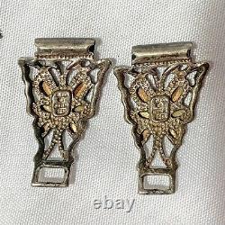 4 Pair Vintage Sterling Silver Watch Band End Links RB MJ CA CCO 12k