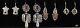 4 Pairs Sterling Silver Genuine Stone Handmade Vintage Dangle Earrings Boho