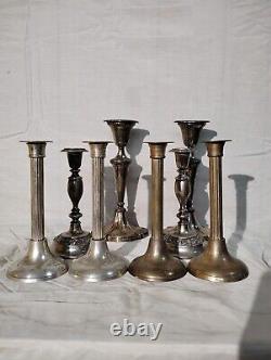 4pair Vintage Silver Candle Holders. TALL