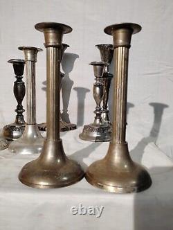 4pair Vintage Silver Candle Holders. TALL