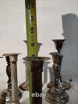 4pair Vintage Silver Candle Holders. TALL