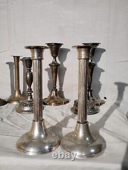 4pair Vintage Silver Candle Holders. TALL