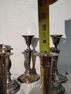 4pair Vintage Silver Candle Holders. TALL