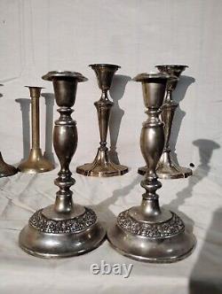 4pair Vintage Silver Candle Holders. TALL