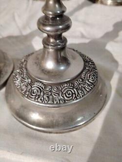 4pair Vintage Silver Candle Holders. TALL