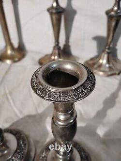 4pair Vintage Silver Candle Holders. TALL