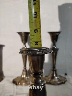 4pair Vintage Silver Candle Holders. TALL