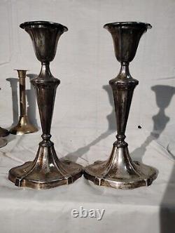 4pair Vintage Silver Candle Holders. TALL